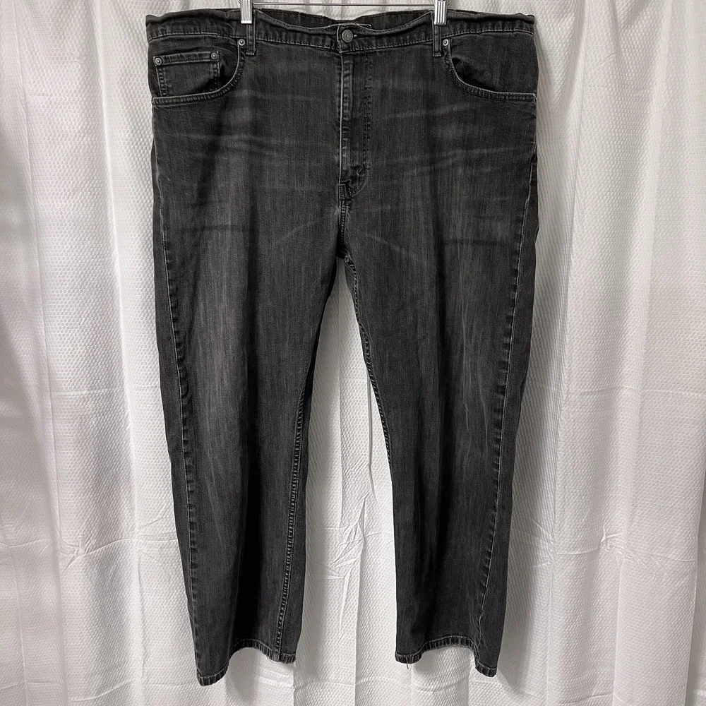 Levi's Men's 559 Relaxed‎ Straight Jeans 44x30 Faded Wash Black Stretch Denim GC